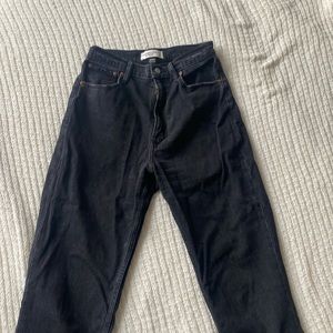 Black Abercrombie Curve Love Ultra High Rise Straight Jean